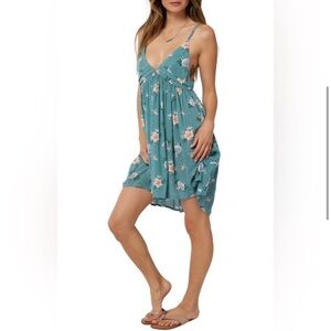 NWT O’Neill Felix Floral Teal Dress Cover Up XS